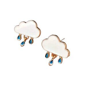 RAIN CLOUD ENAMEL STUD EARRINGS